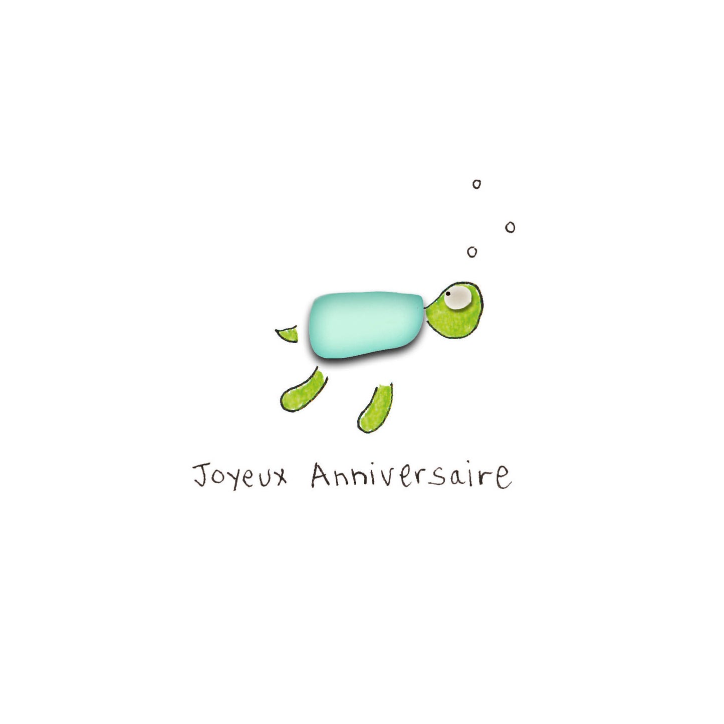 Verre de mer - Joyeux anniversaire, tortue