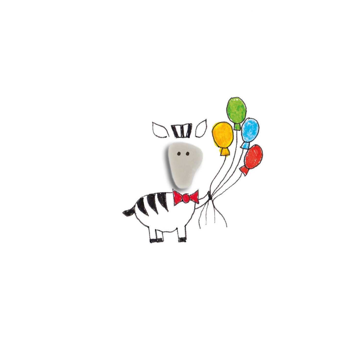 Verre de mer - Zèbre et ballons