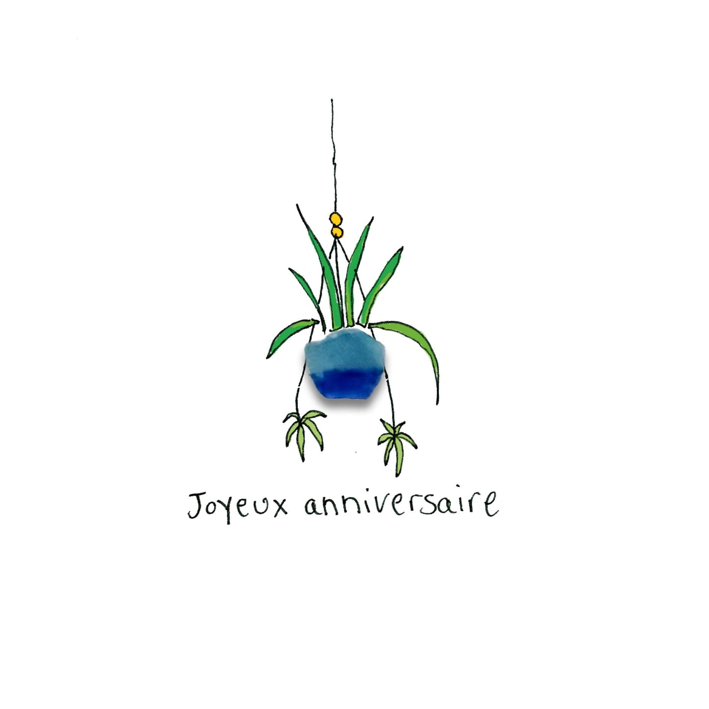 Verre de Mer - Joyeux anniversaire, plante suspendue