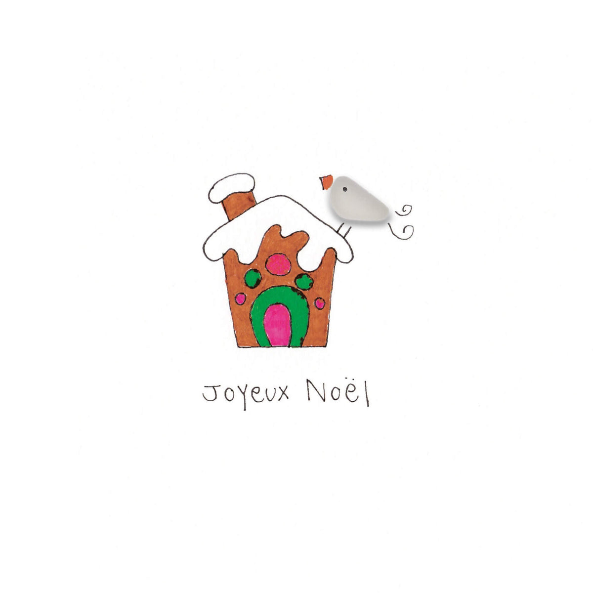 Verre de mer - Joyeux Noël, maison pain d'épice