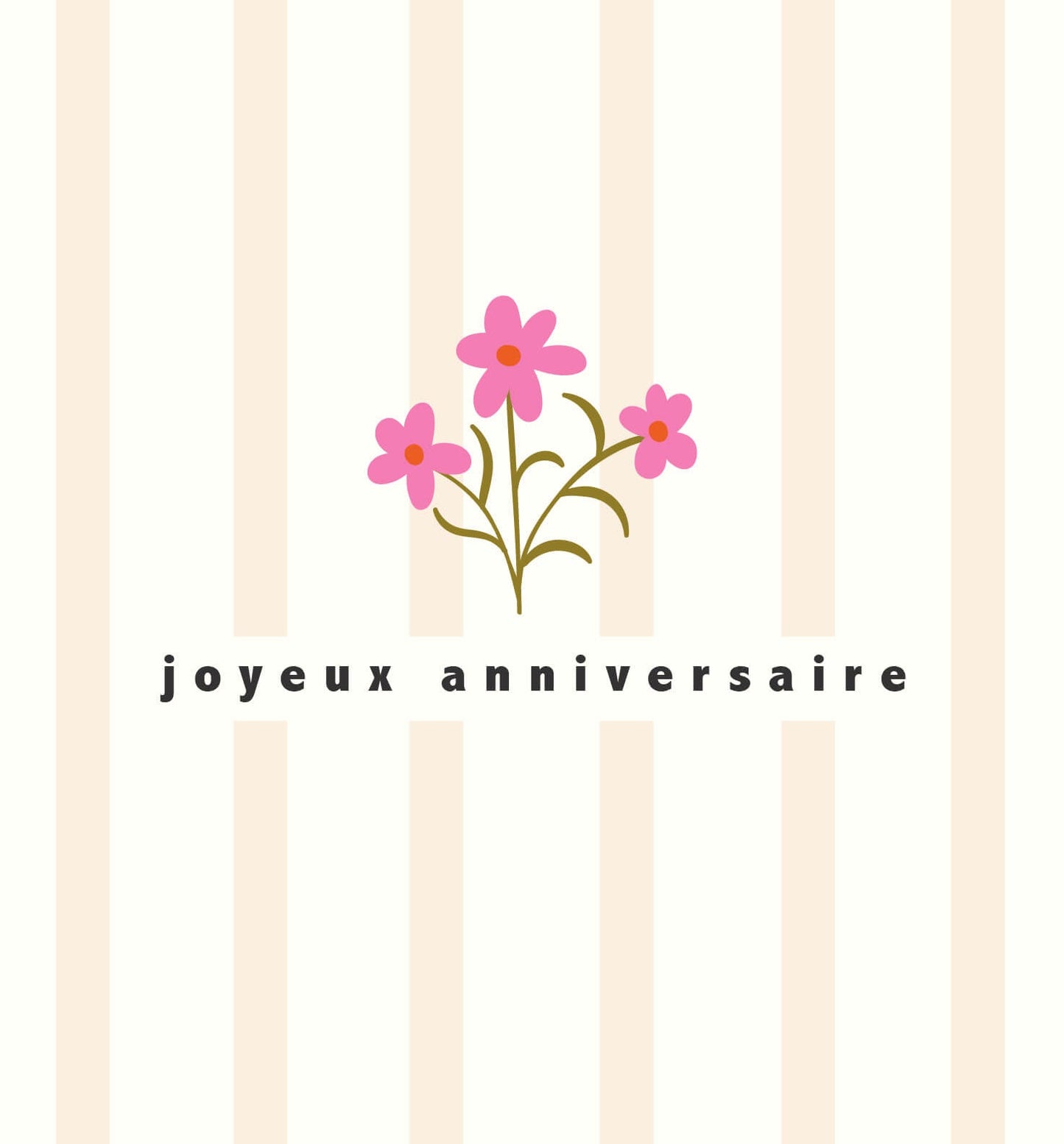 Prairie - un bouquet de fleurs sur fond rayé beige
