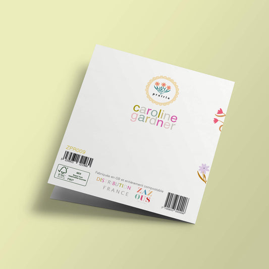 Prairie - bouquets sur fond rayures grises