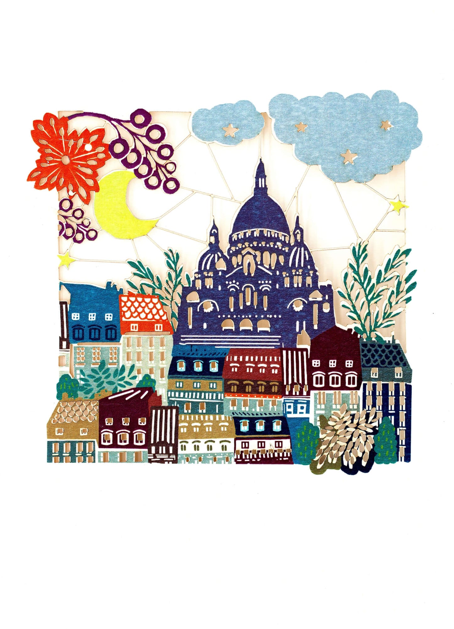 Paris Laser-Cut Cards - Eiffel Tower and facades