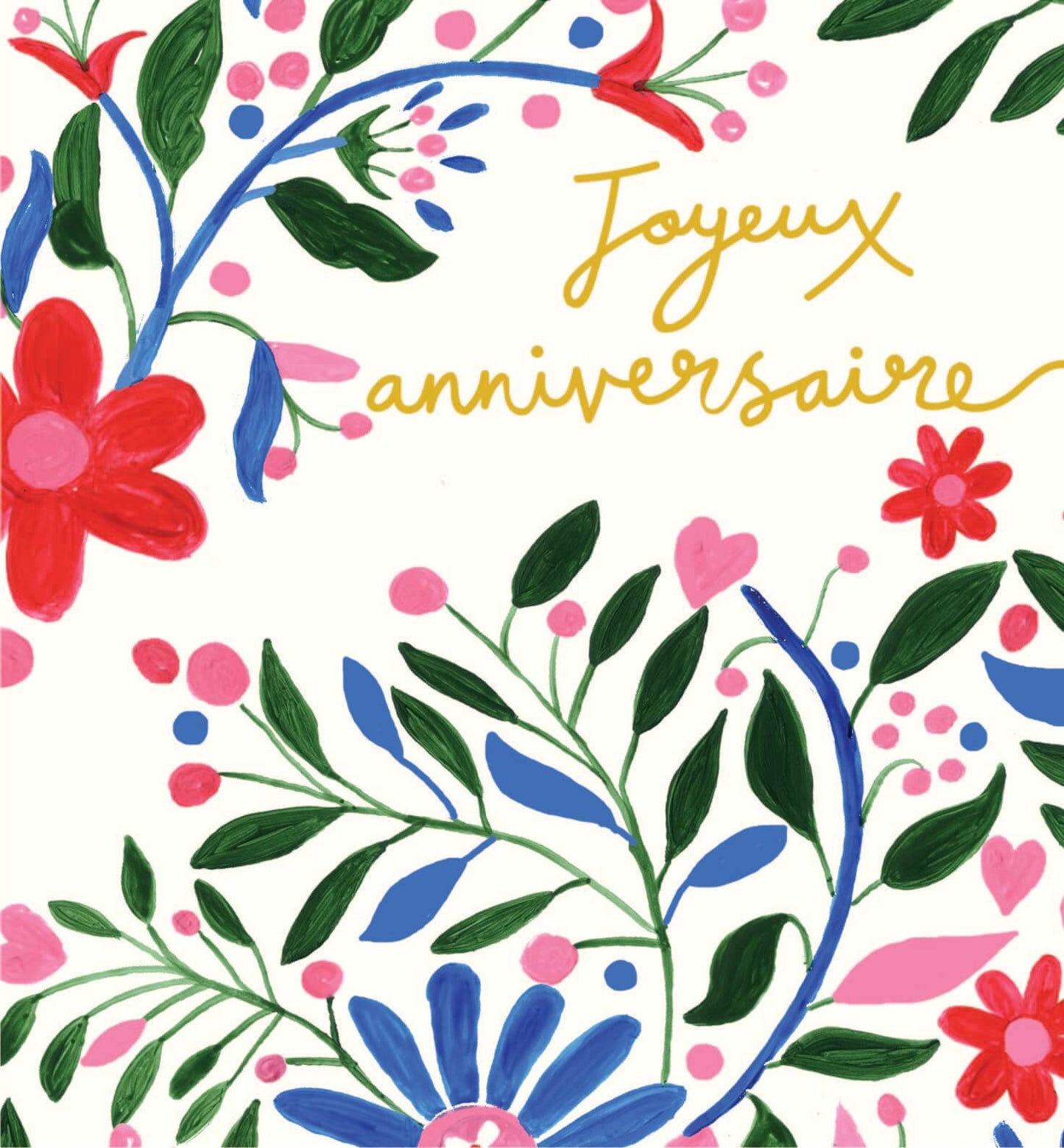 Fiesta - Joyeux anniversaire, fleurs et feuilles