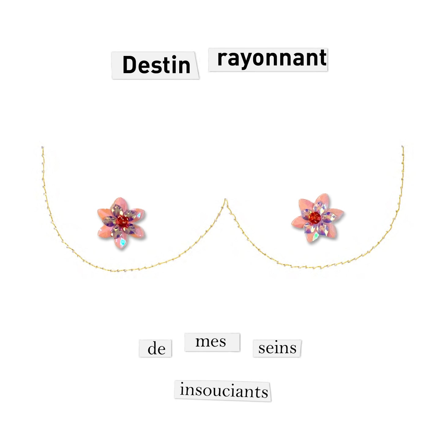 Rosebuds - "Destin rayonnant" - embroidered card