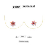 Boutons de roses - "Destin rayonnant" - carte cousue
