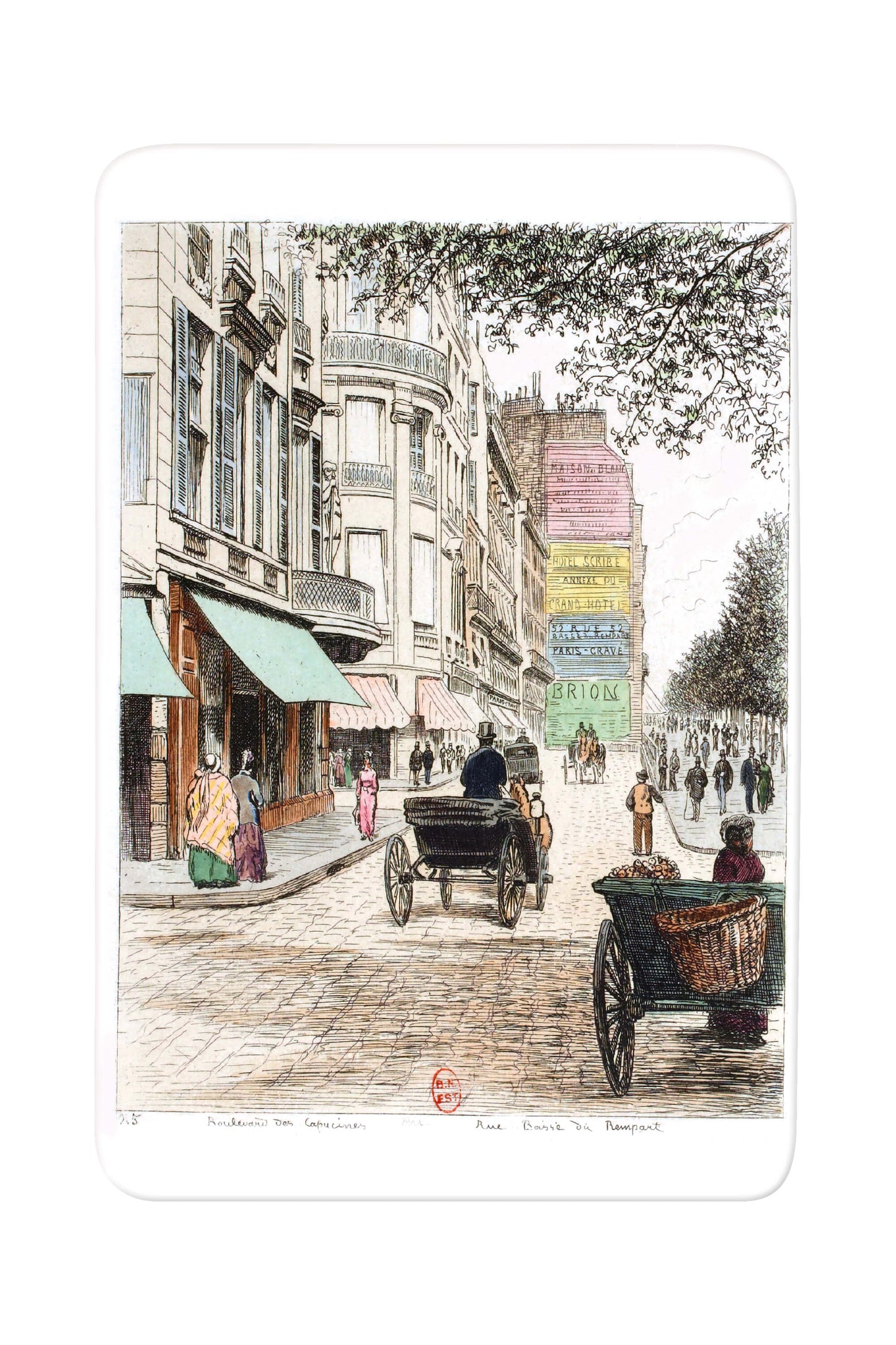 Paris, Les Grands Boulevards - Boulevard des Capucines : Rue Basse du Rempart