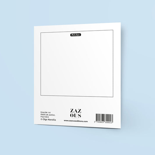 Carte polaroid - Palais de justice, Fourvière et pont par nuit, Lyon