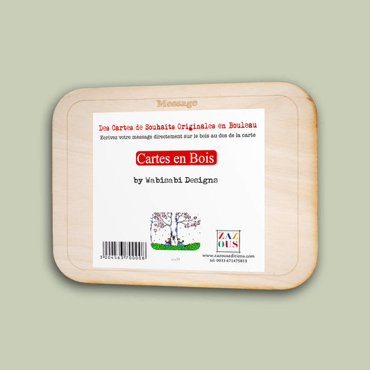 Carte en bois - Dos contre l'arbre