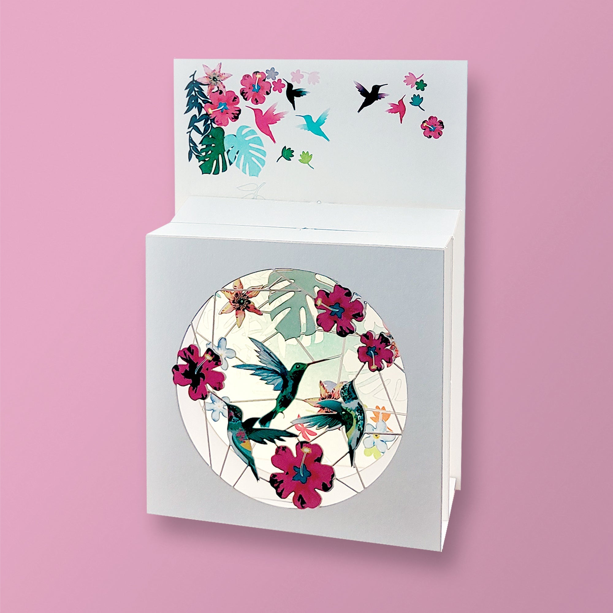 Carte box - Colibris et fleurs