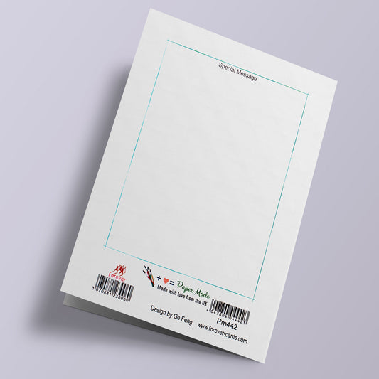 Carte découpée - Oiseaux (hirondelles) et iris