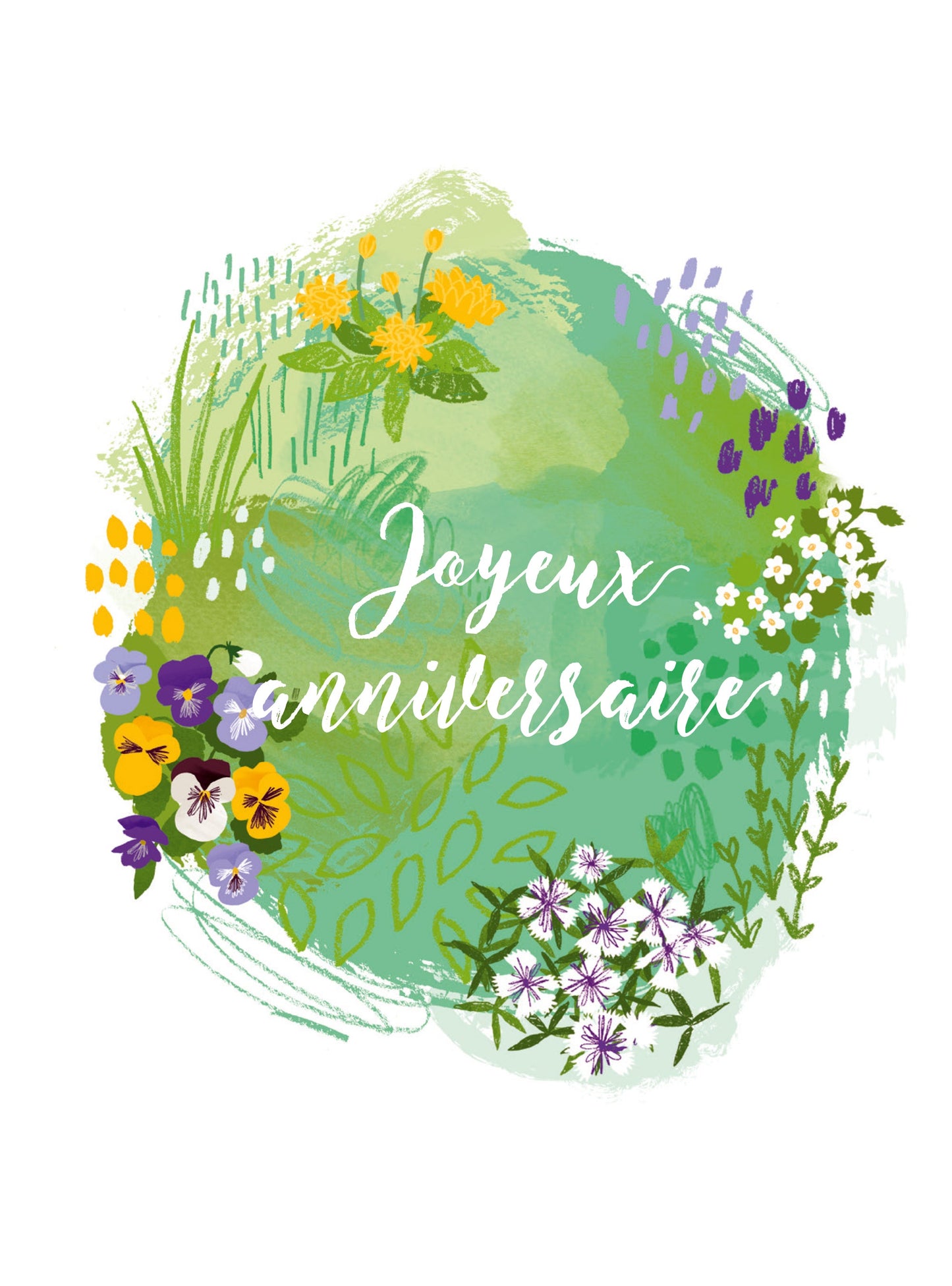English Garden - birthday pansies and poet carnations