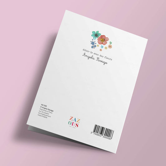 Say it with flowers - Joyeux anniversaire - pink and green daisies