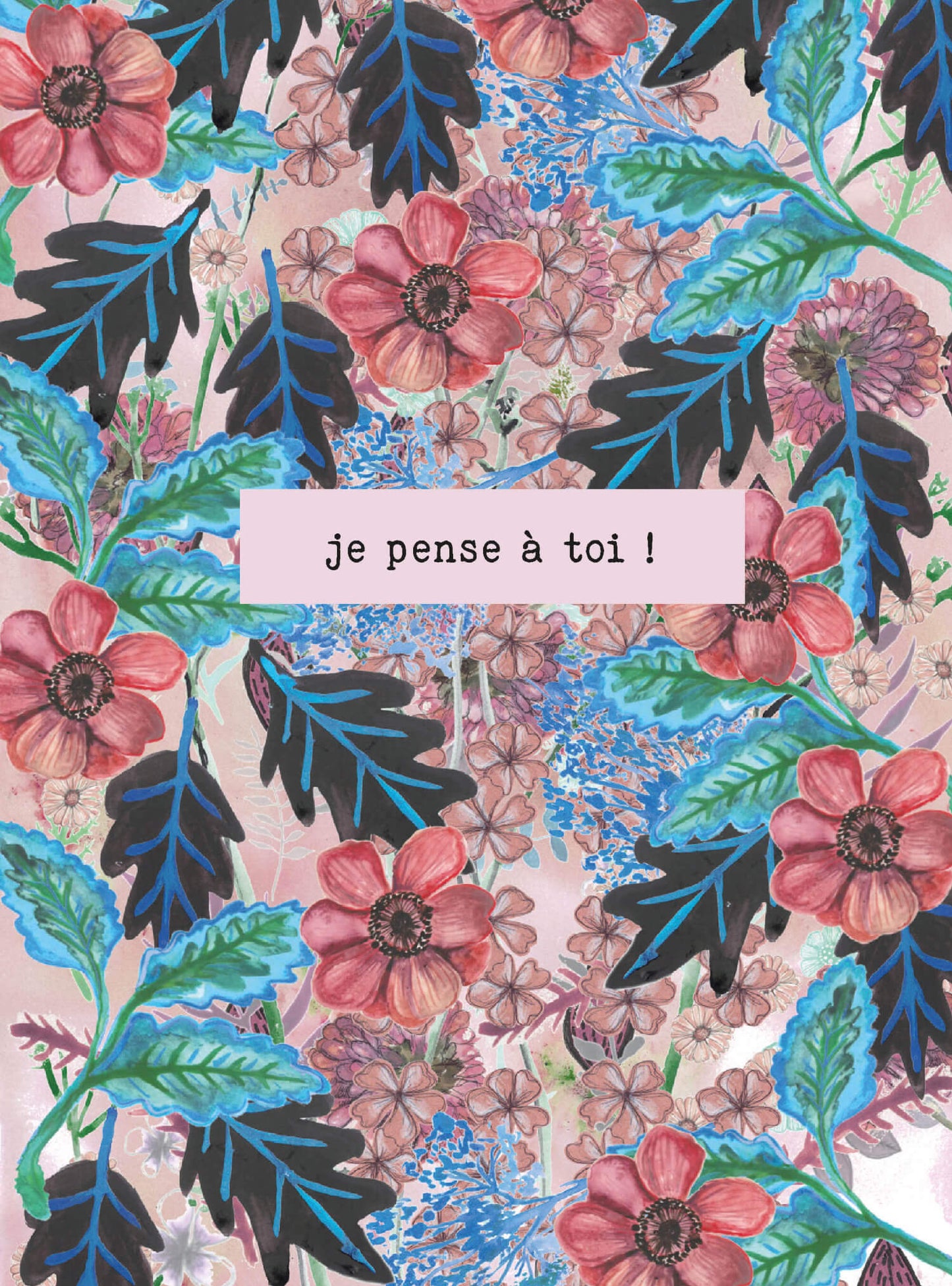 Say it with flowers - Je pense à toi ! - Parma and turquoise blue flowers