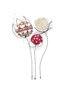 Fleurs de coton - Calice - carte cousue