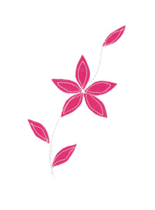 Fleurs de Coton - Clématite - carte cousue