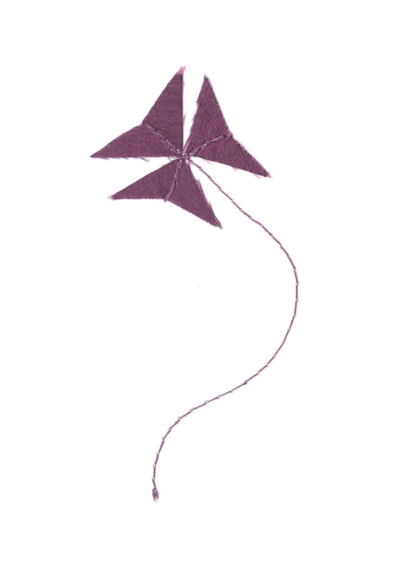 Cotton Flowers - Oxalis - embroidered card