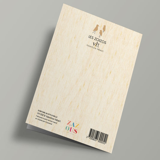 Les zoizos - Wooden card - bird