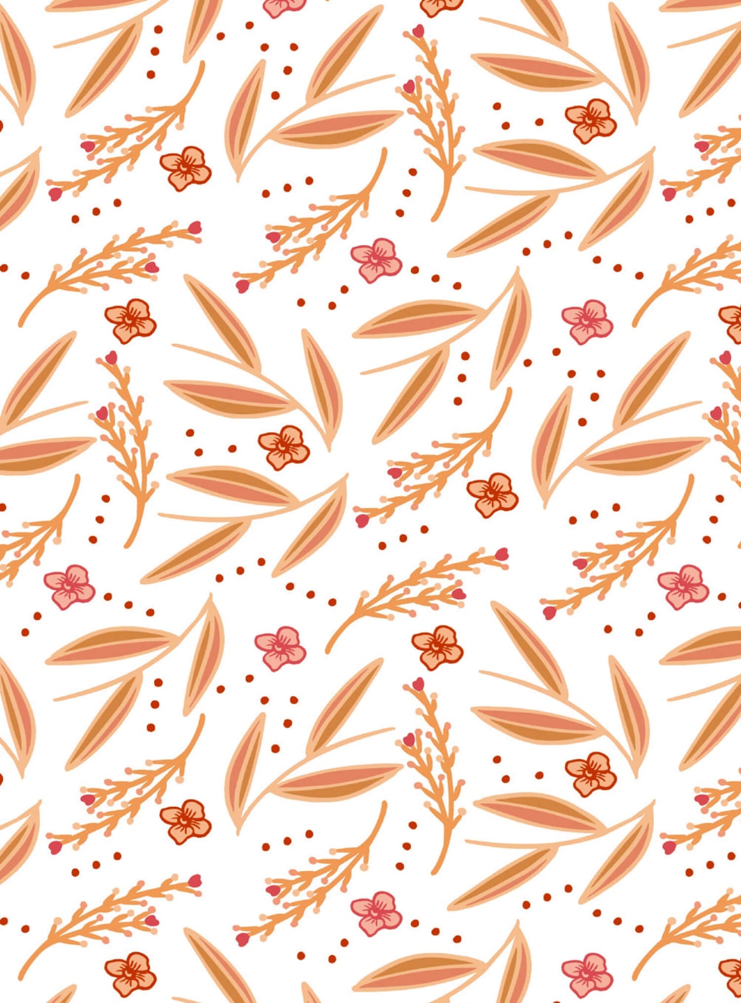 Once upon a time there was autumn - orange flowers and stems on a white background