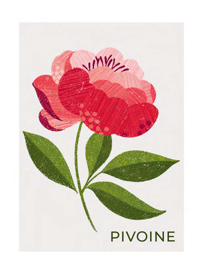 Une face de "Timbres Fleurs" par Ali Brookes