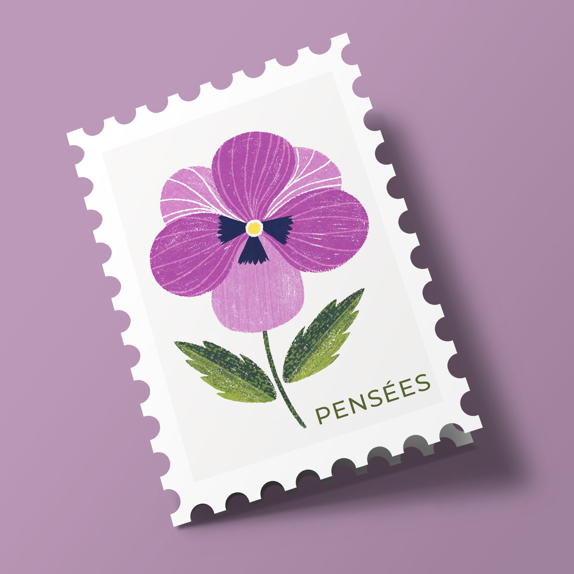 Timbres Fleurs - pensée