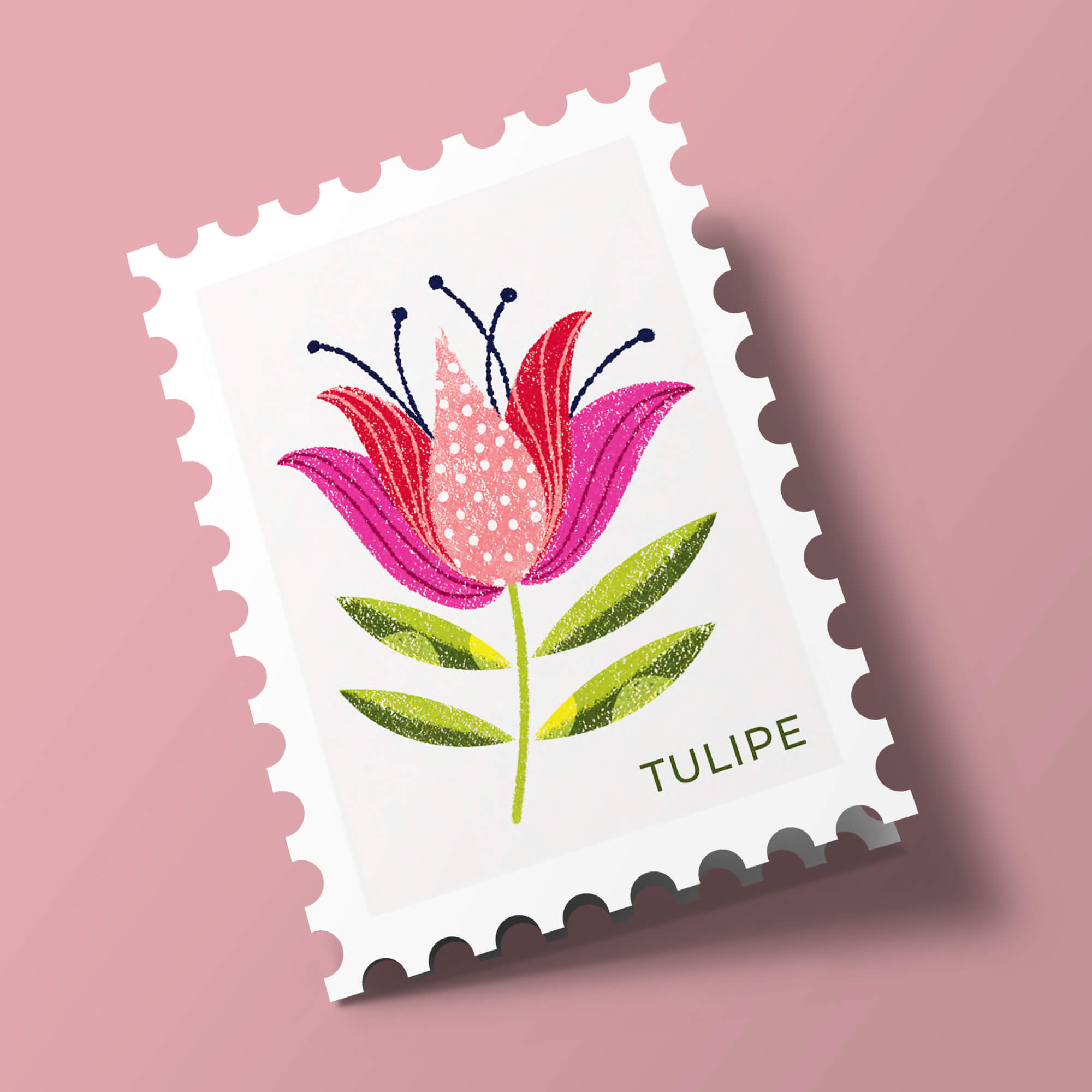 Timbres Fleurs - tulipe