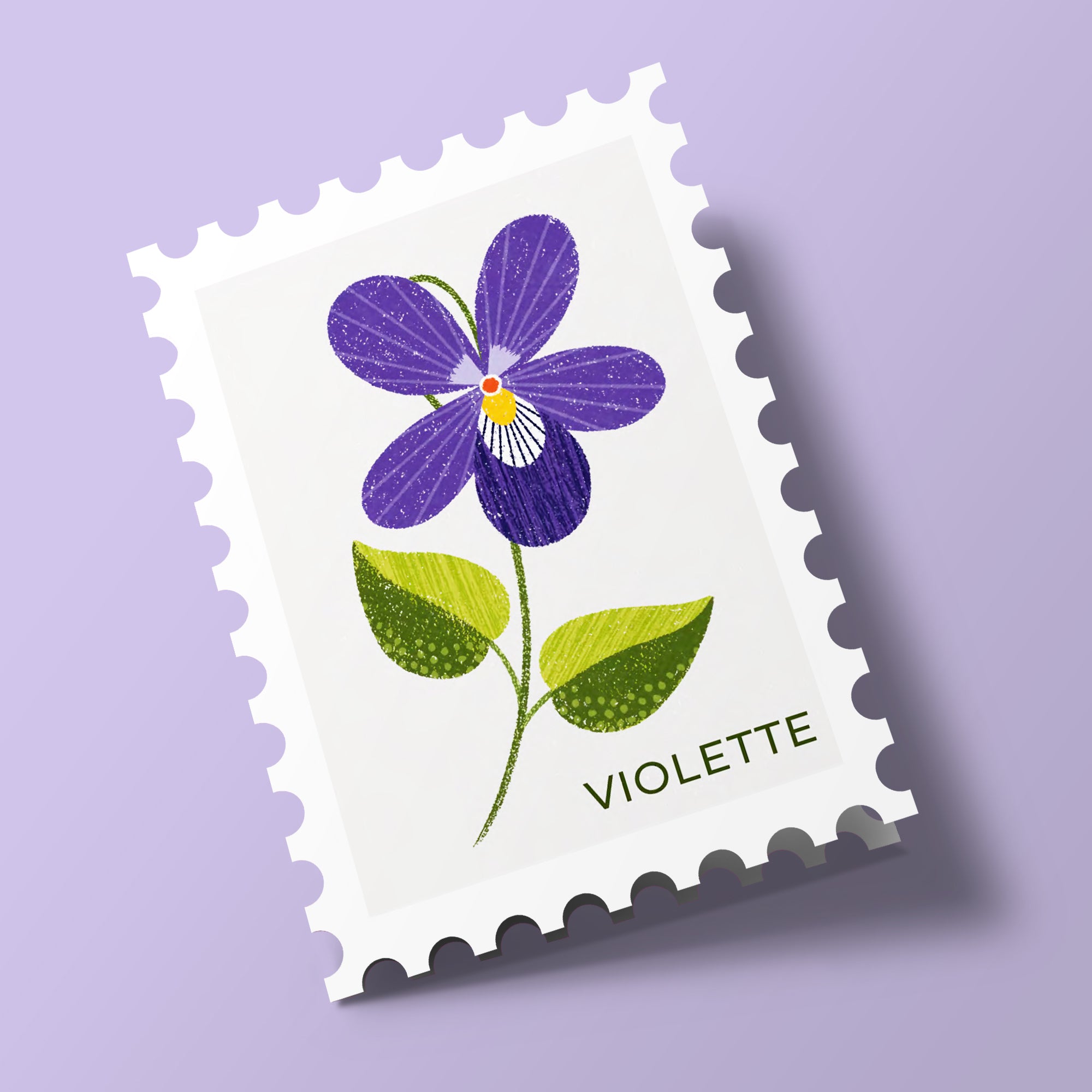 Timbres Fleurs - violette