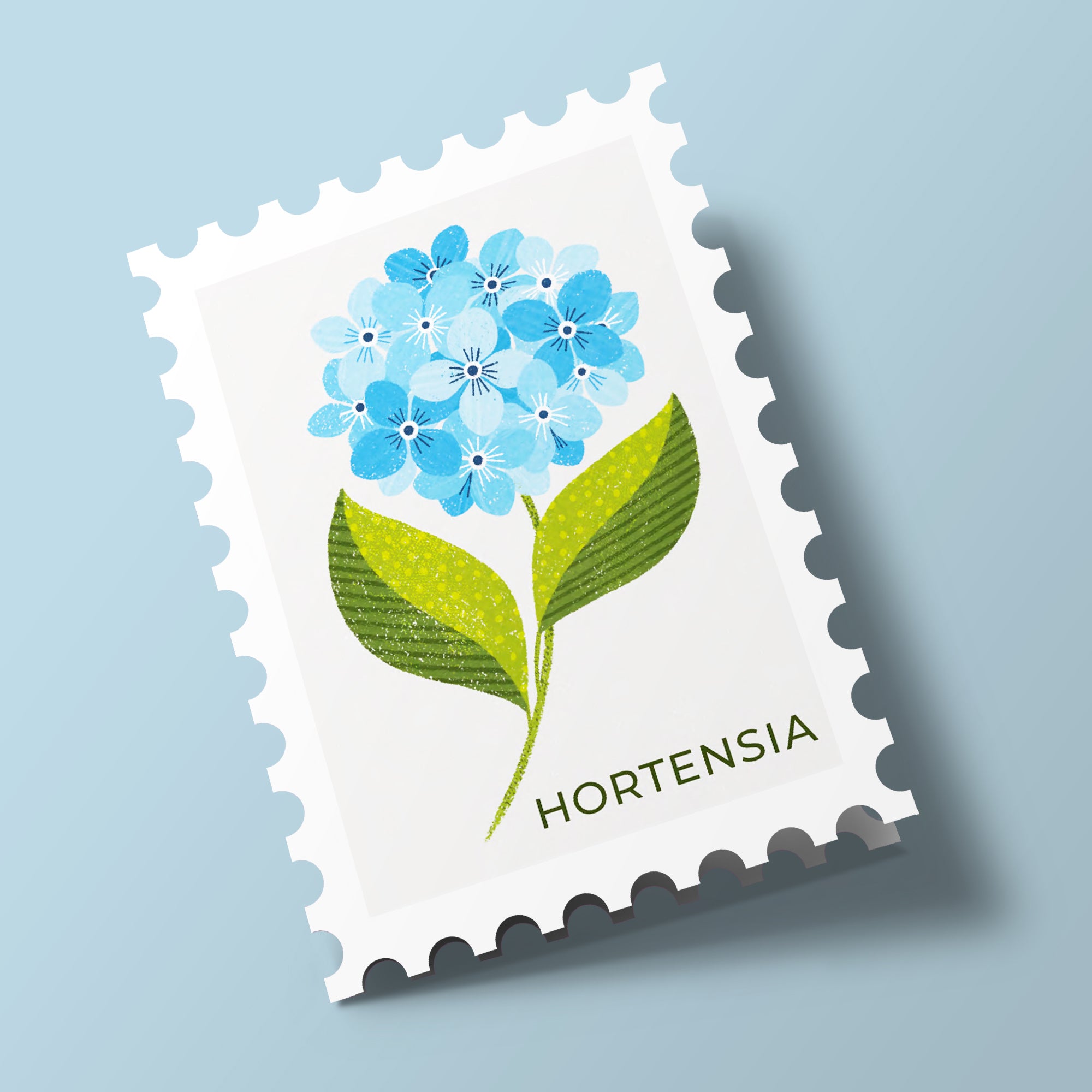 Timbres Fleurs - hortensia