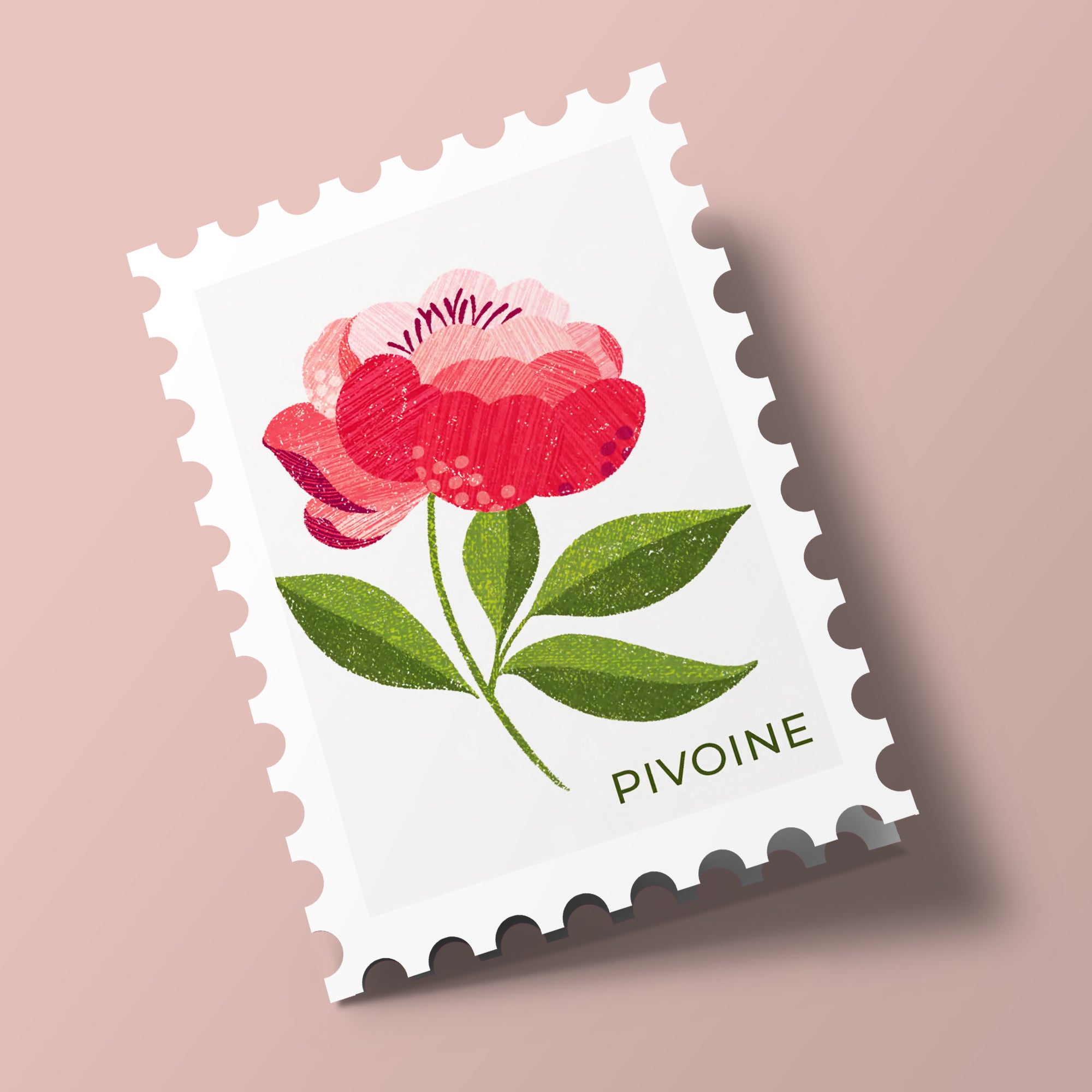 Floral Stamps - Peony