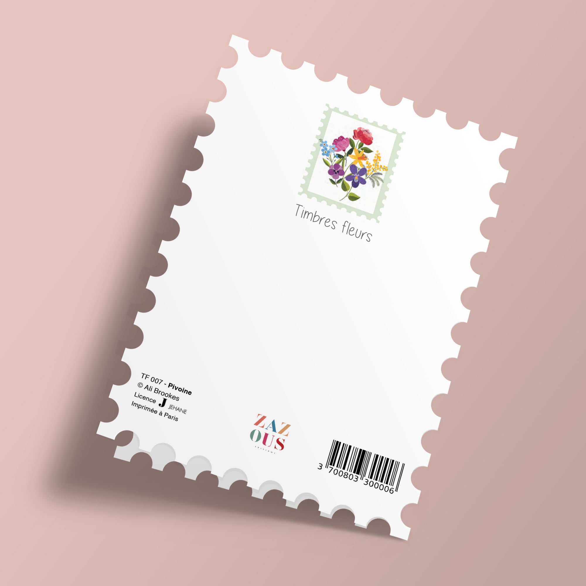 Timbres Fleurs - pivoine