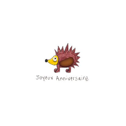 Verre de mer - Joyeux anniversaire, hérisson