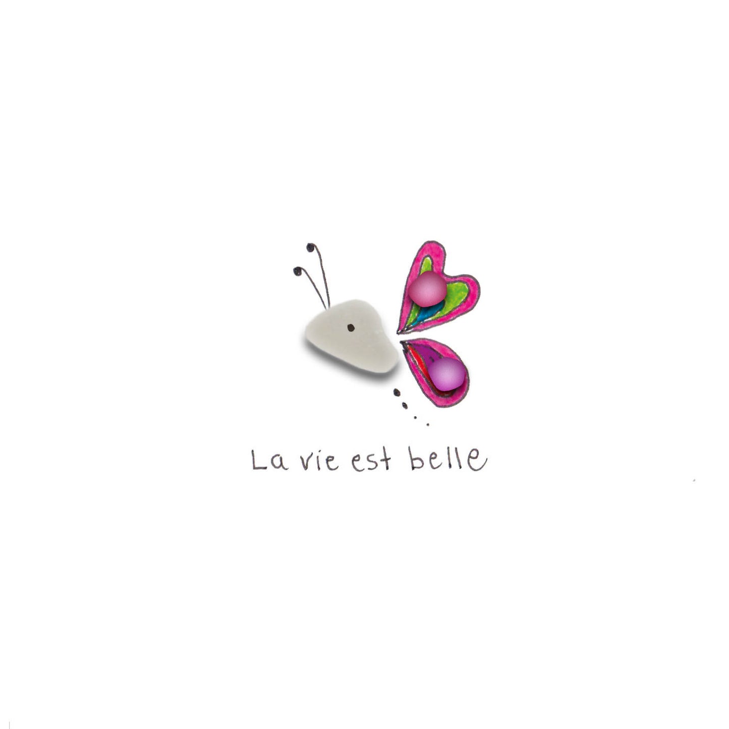 Verre de mer - La vie est belle, papillon