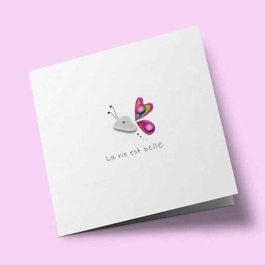 Verre de mer - La vie est belle, papillon