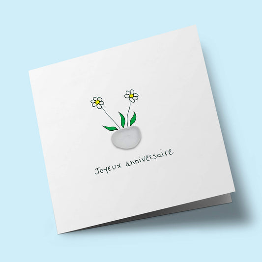 Verre de Mer - Joyeux anniversaire, marguerites