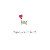 Verre de Mer - Joyeux anniversaire, ballon en forme de cœur