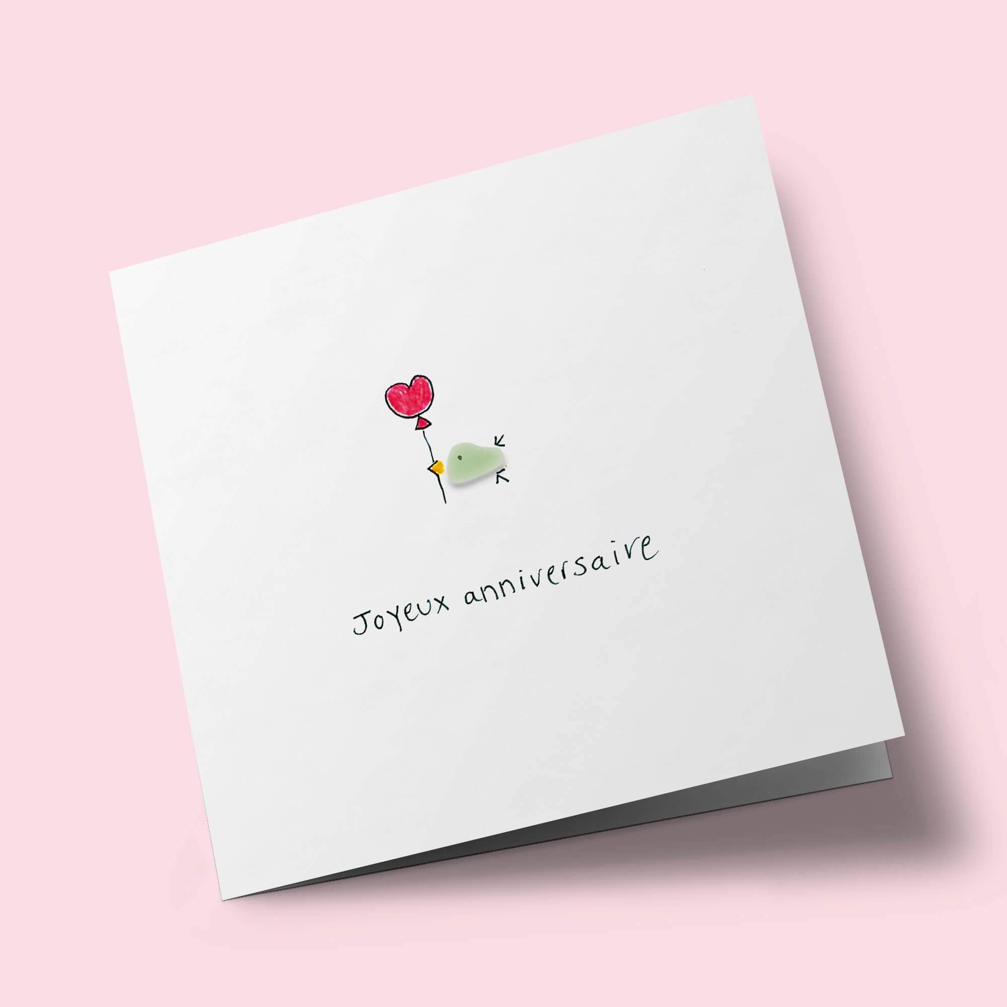 Verre de Mer - Joyeux anniversaire, ballon en forme de cœur