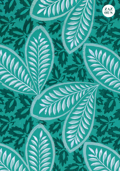 Small Notebook - Green wallpaper. Zuber and Company.
