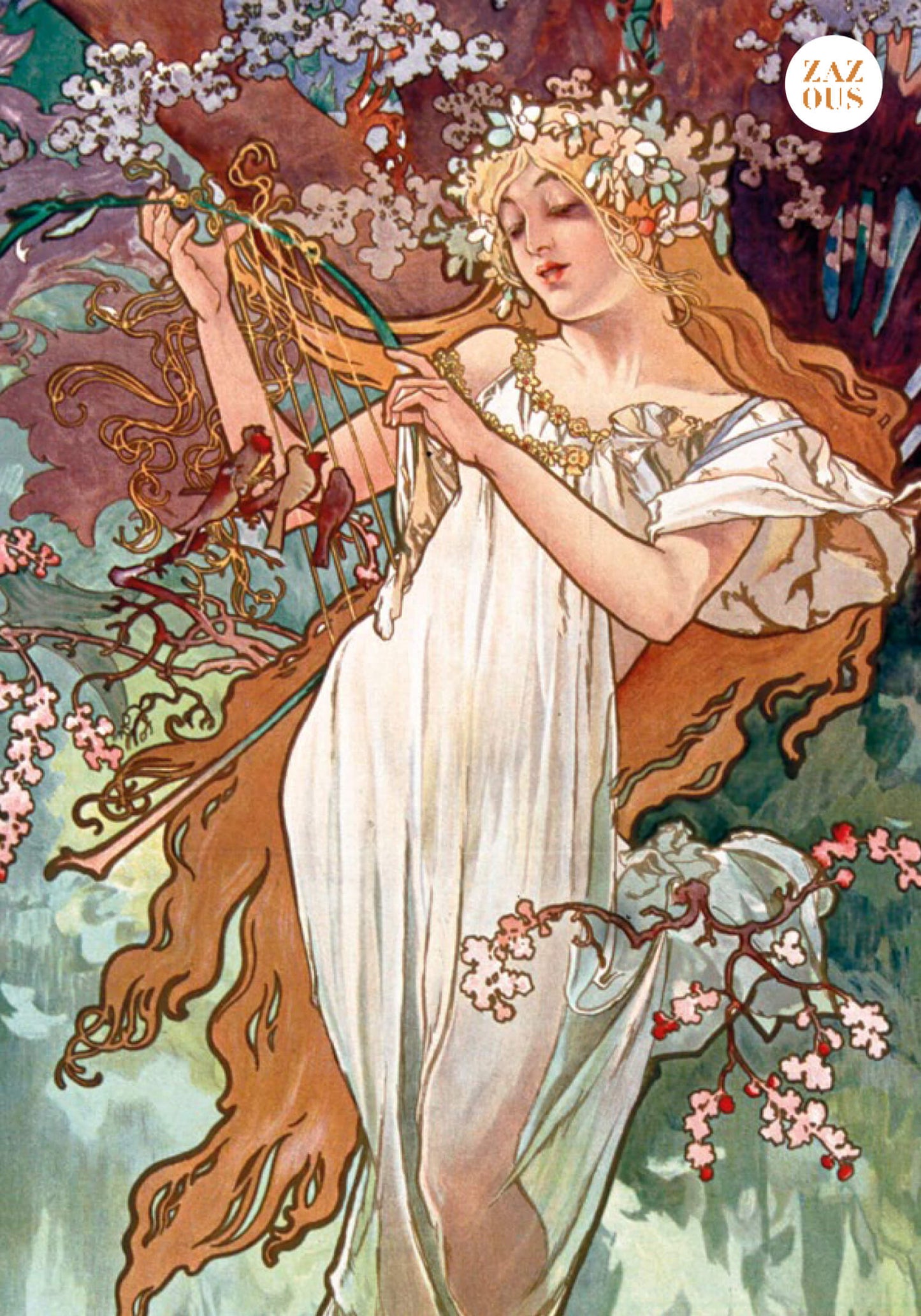 Petit Carnet - Les Saisons. L'Eté. Le Printemps. Alphonse Mucha.