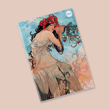 Petit Carnet - Les Saisons. L'Eté. Le Printemps. Alphonse Mucha.