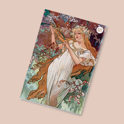 Petit Carnet - Les Saisons. L'Eté. Le Printemps. Alphonse Mucha.