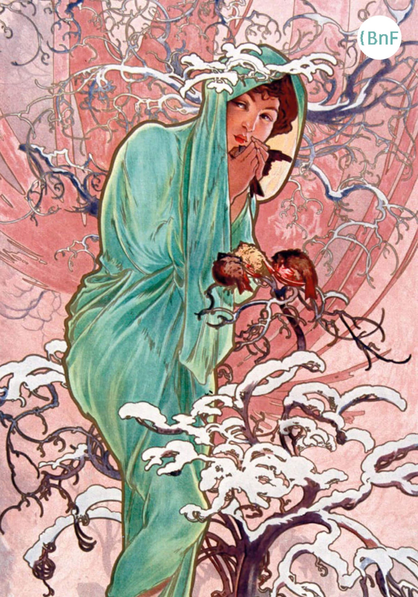 Petit Carnet - Les Saisons. L'Hiver. L'Automne. Alphonse Mucha.