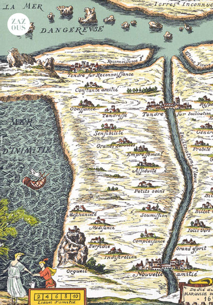Petit Carnet - Reproduction moderne de la "Carte du pays de Tendre".
