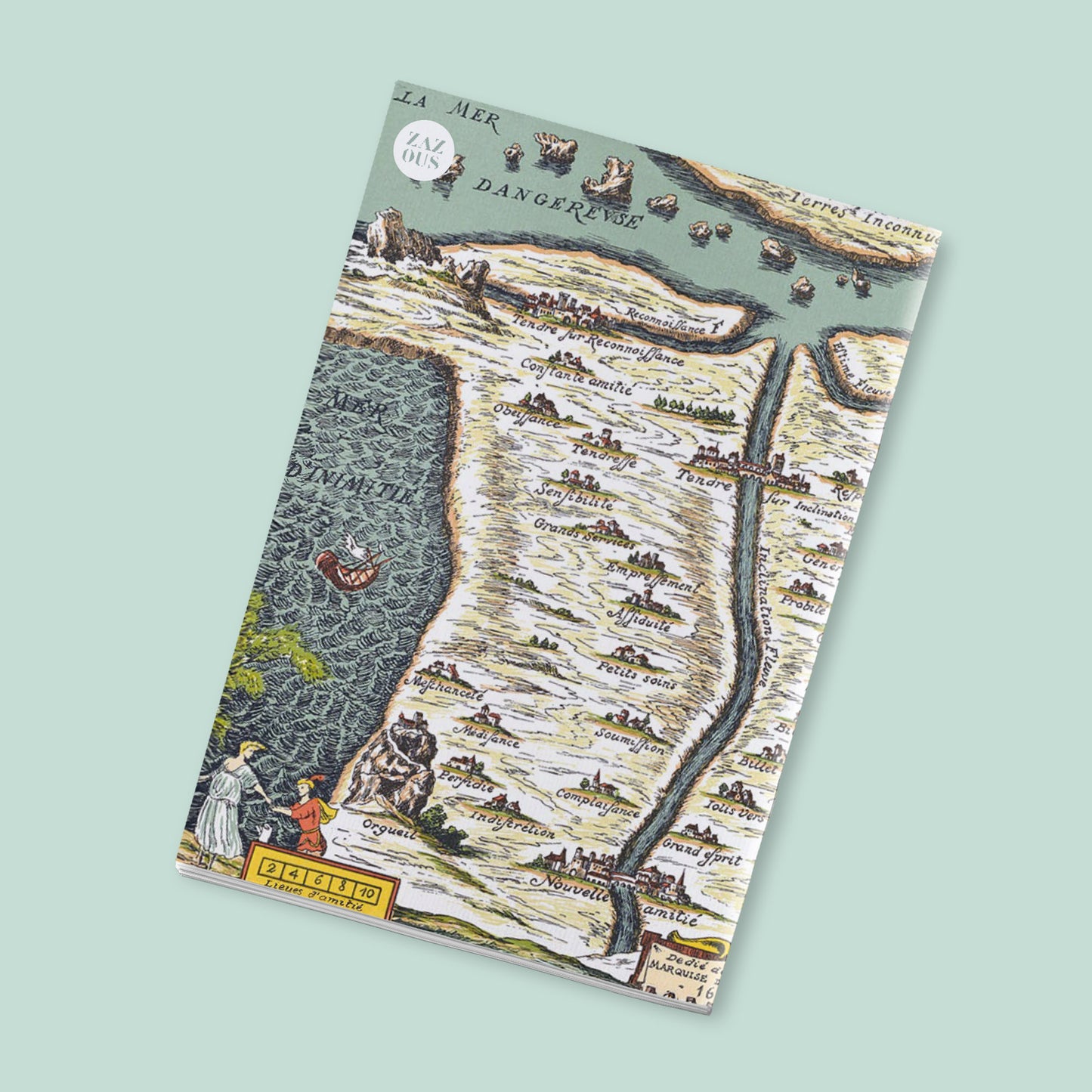 Petit Carnet - Reproduction moderne de la "Carte du pays de Tendre".