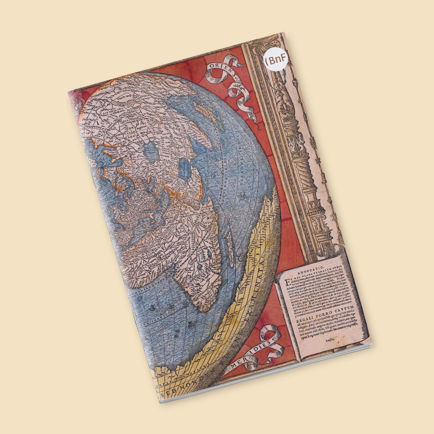 Petit Carnet - Mappemonde en forme de coeur montrant la Terre australe. 'Recens et integra orbis descriptio'. Oronce Fine, cartographe présumé.