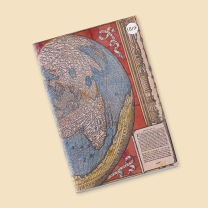 Petit Carnet - Mappemonde en forme de coeur montrant la Terre australe. 'Recens et integra orbis descriptio'. Oronce Fine, cartographe présumé.