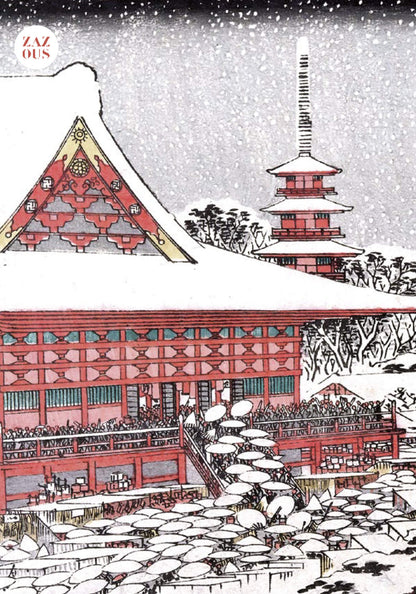 Petit Carnet - Asakusa Kinryūzan Toshi no ichi. Hiroshige-ga. Vues des sites célèbres de la capitale de l'Est. Utagawa Hiroshige issei.