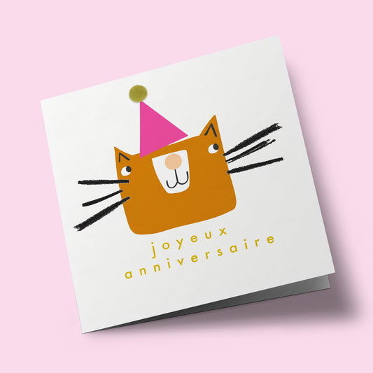Animal Friends - Chat avec chapeau d'anniversaire