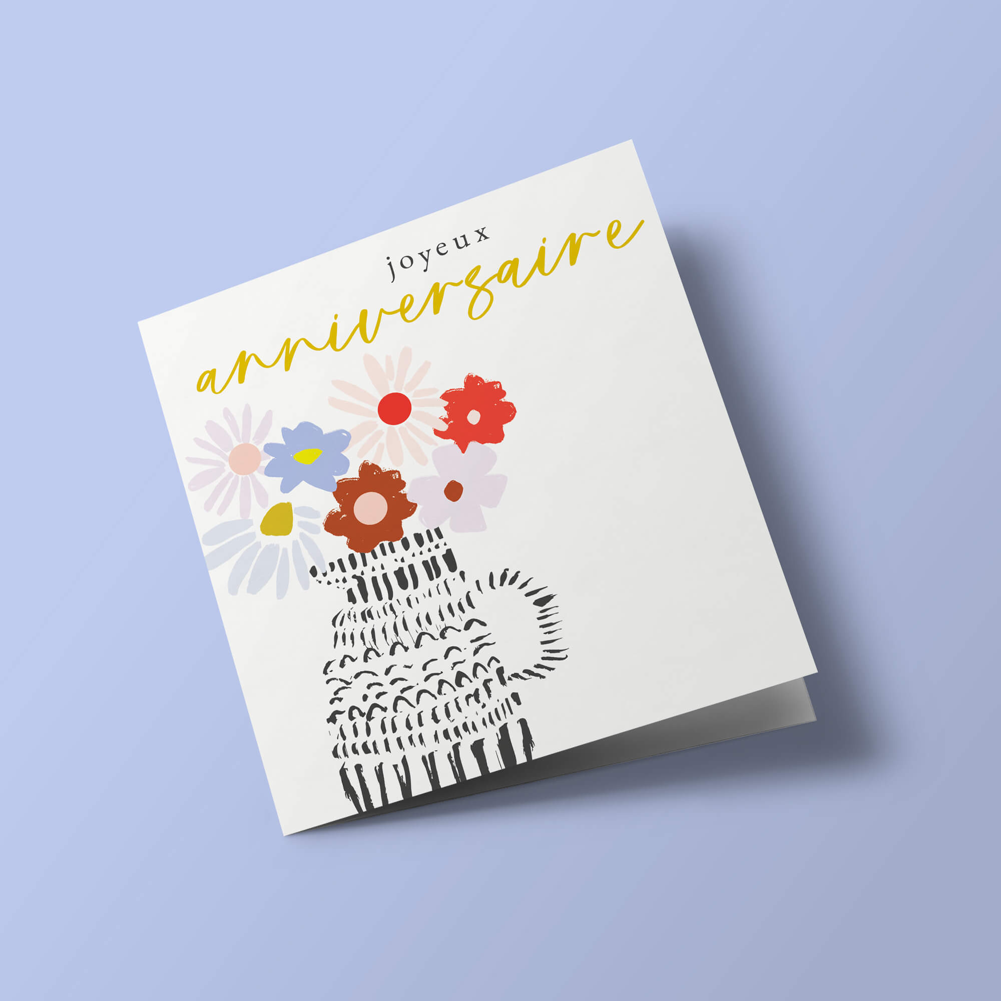 Pompons - Vase de fleurs, 'joyeux anniversaire'