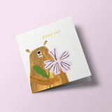 Pompons - Ours avec fleur, 'pour toi'