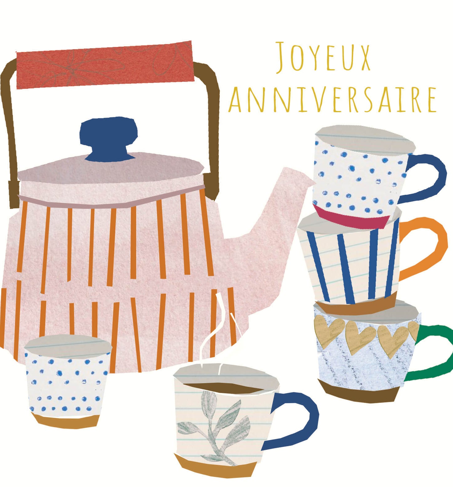 Paper Collage - Théière et tasses